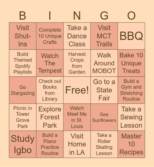 Summer Bingo 2026 Bingo Card