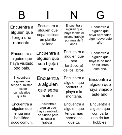BECKY'S 25 Bingo Card