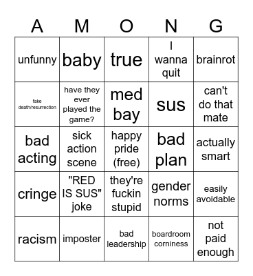 Amogunuasdads klpatwde jiolpgasfd joui;gasdj;lokgasefdjoi ;kl Bingo Card