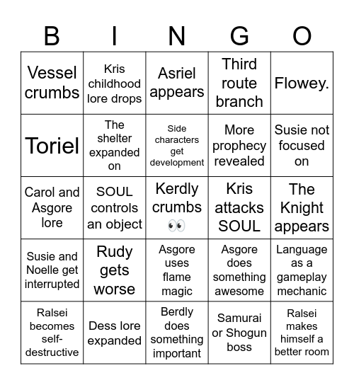 The 'Rune Bingo Card
