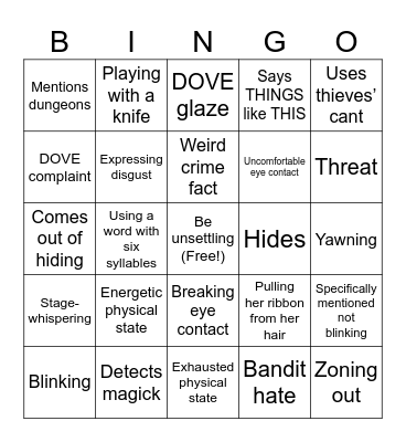MILL-IE BINGO Card