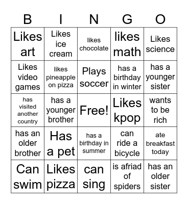Find Someone Who... Bingo Card