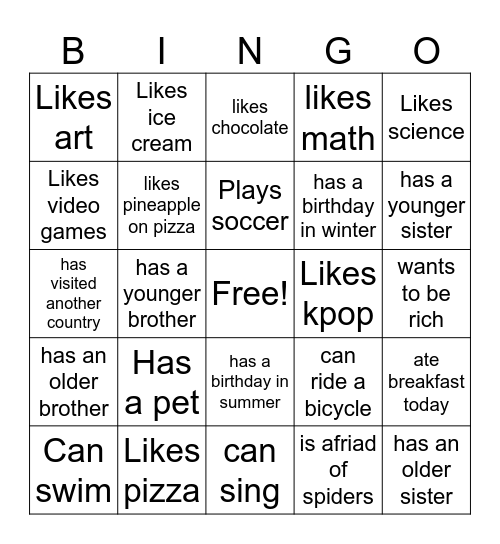 Find Someone Who... Bingo Card