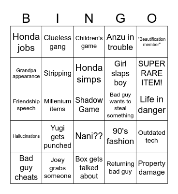 ElisiaVT's Yugioh Bingo Boggle Fun Bingo Card