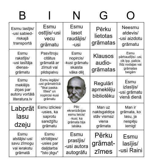 Lasīšanas paradumu bingo Card