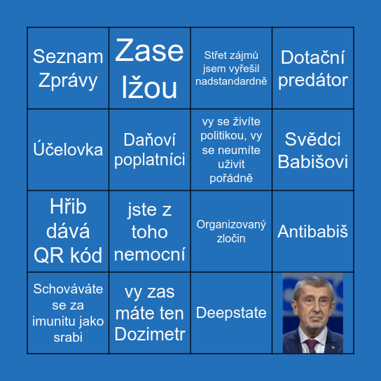 Mimořádná schůze Sněmovny ke střetu zájmů a Agrofertu Bingo Card