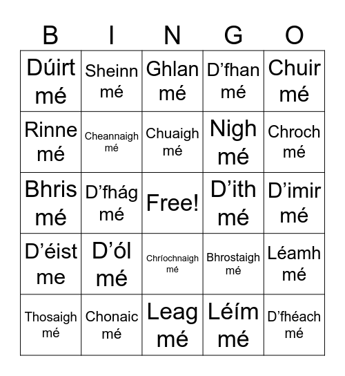 Briathra Bingo Card