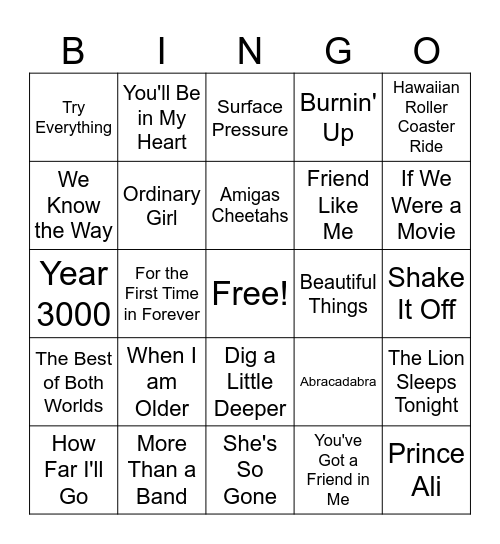 End of Year SINGO! Bingo Card