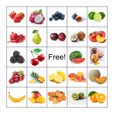 FRUITS Bingo Card