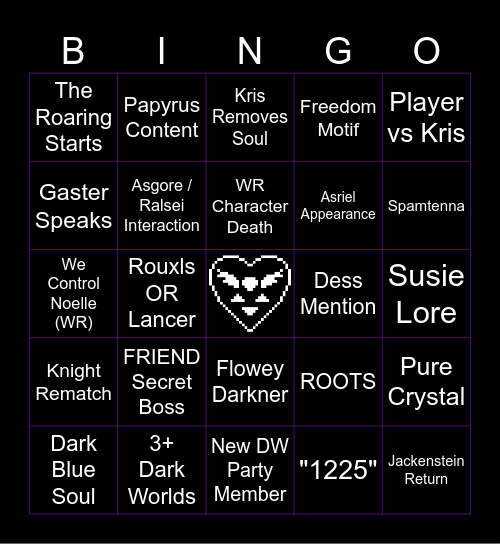 DELTARUNE CHAPTER 5 Bingo Card