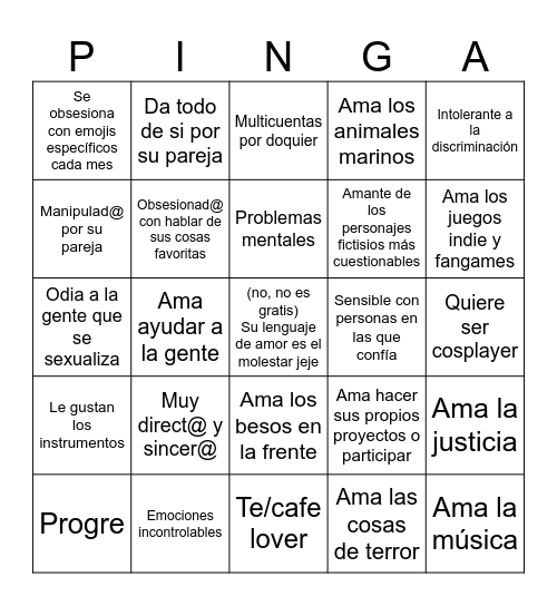 Marthen Bingo :3 Bingo Card