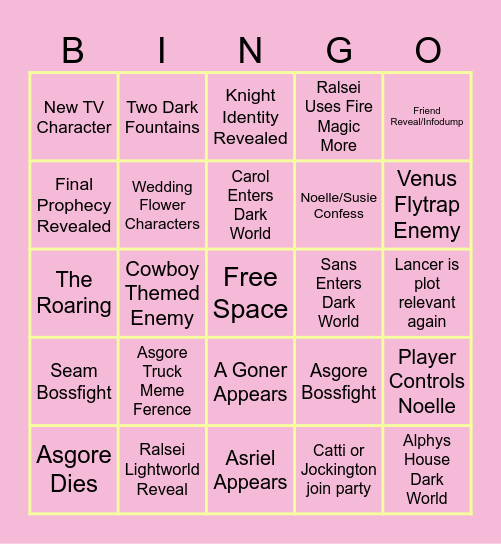 Chapter 5 Bingo Card