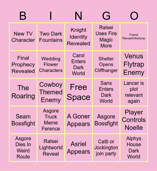 Chapter 5 Bingo Card