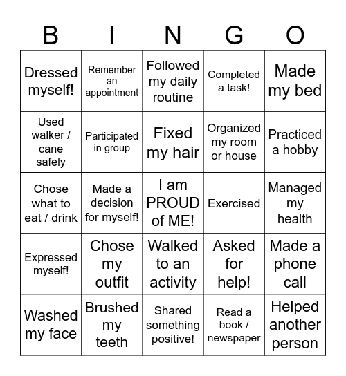 Independence BINGO! Bingo Card