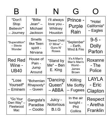 ULTIMATE LEGENDS Bingo Card