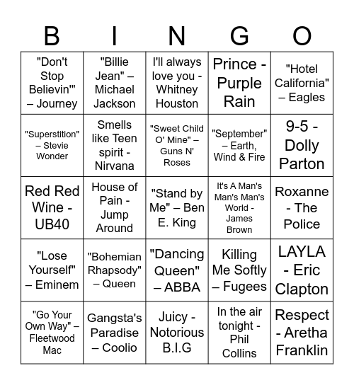 ULTIMATE LEGENDS Bingo Card