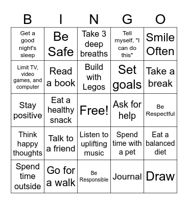 Self-Care & Coping Skills BINGO Card