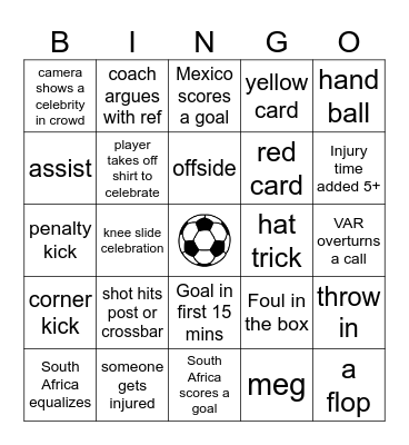 WORLD CUP Bingo Card