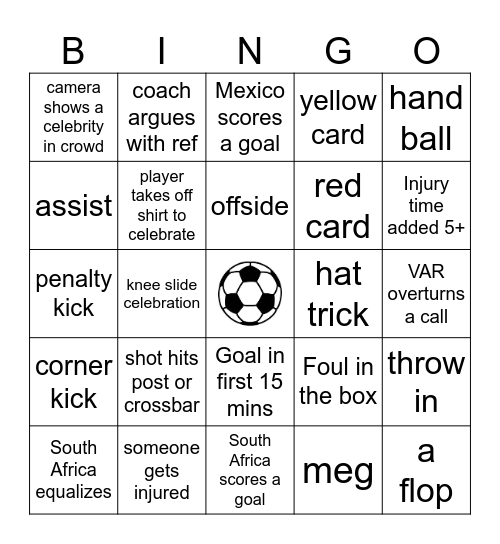 WORLD CUP Bingo Card