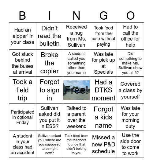 Haley Bingo Card