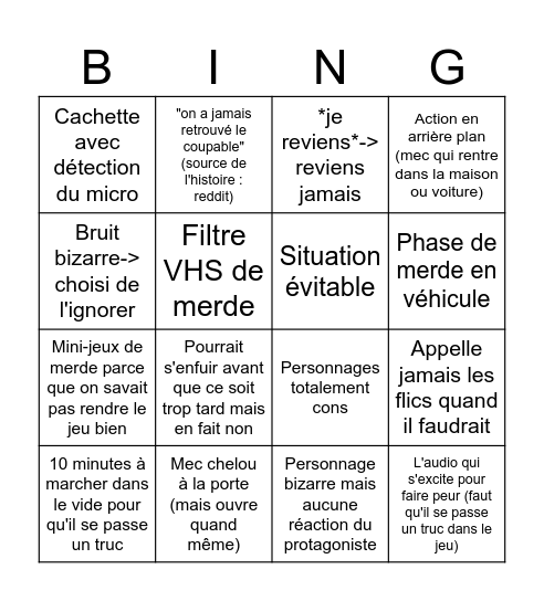 Fears to fathom Bingo Card