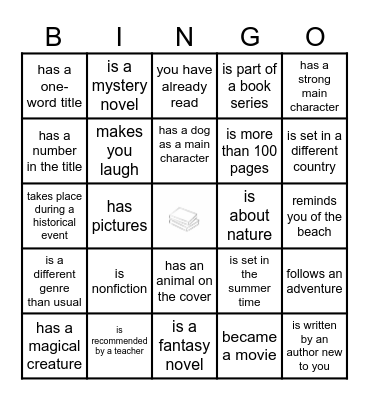 Read a book that... Bingo Card