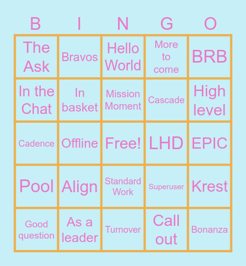 Summer Bingo Card