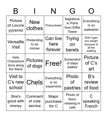 Travel Bingo Card