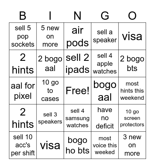 6/11-614 Bingo Card