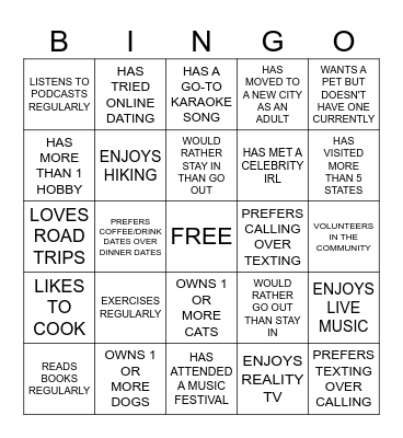 FIND SOMEONE WHO... Bingo Card