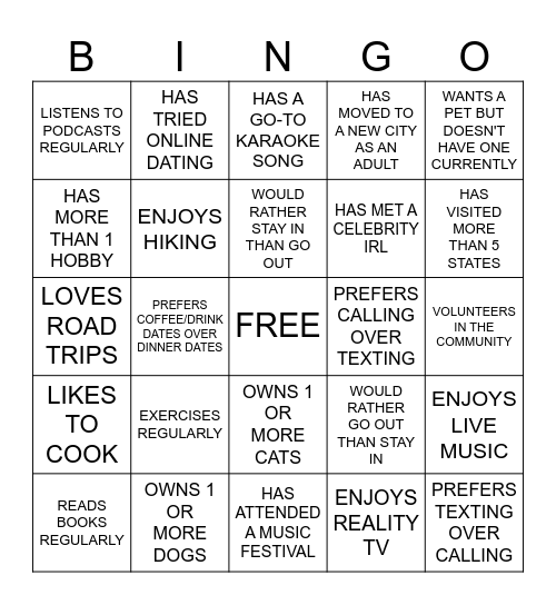 FIND SOMEONE WHO... Bingo Card