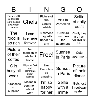 TRAVEL BINGO Card