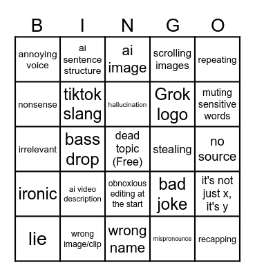 FATIMA AI Bingo Card