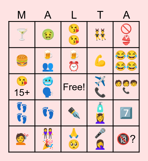 Malta '26 Bingo Kaart Bingo Card
