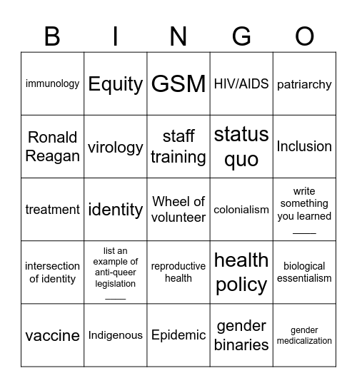 Re-School Project Bingo!! Bingo Card