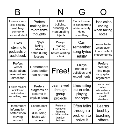 What Type Are You Bingo Card