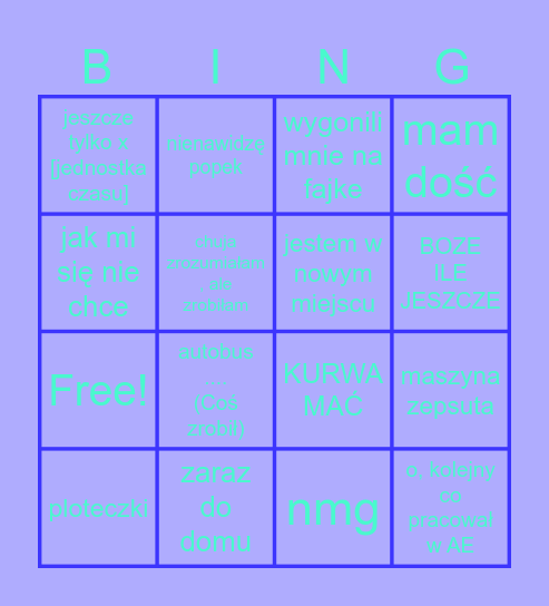 pov: isia w pracy Bingo Card
