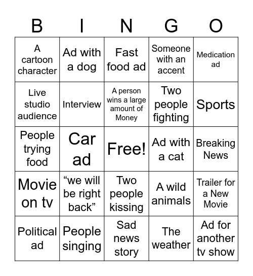 TV Bingo Card