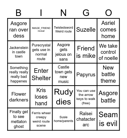 DR Chapter 5 Bingo Card