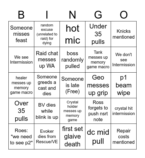 SU Lura prog 6/11 Bingo Card