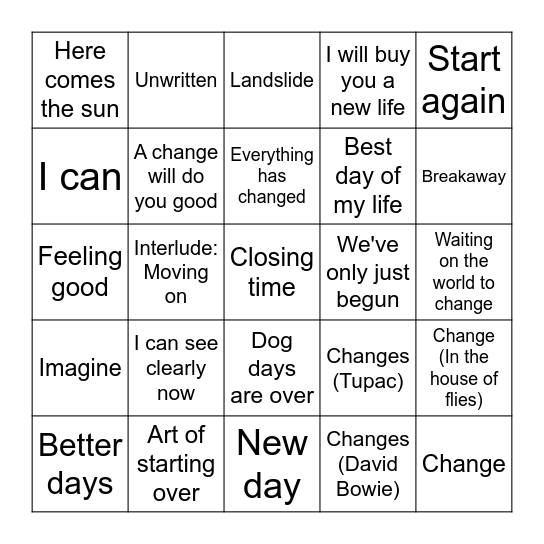 Change Bingo Card