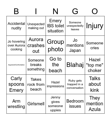 Brighton Trip Bingo Card