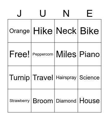 June Bingo Card