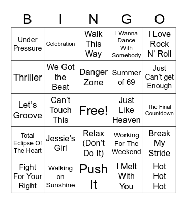 80's BINGO Card