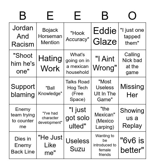 Brian Bingo Card