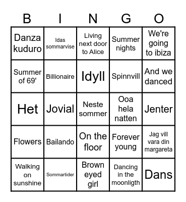 Sommerbingo Card