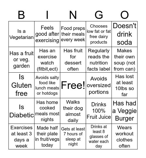 Find Someone Who Bingo Card