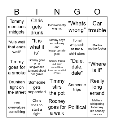 beach bullshit bingo Card