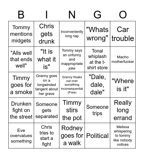 beach bullshit bingo Card