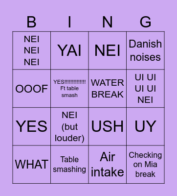 Mathias watching footie Bingo Card